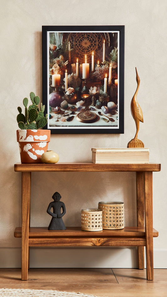 Wiccan Altar - Gothic Framed Matte Canvas Print