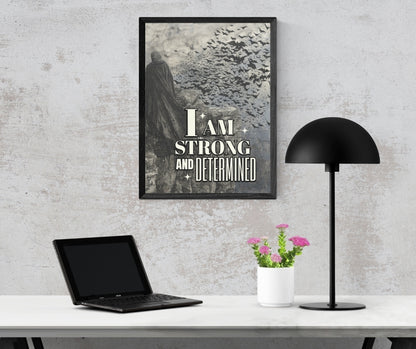 I am Strong - Gothic Framed Matte Canvas Print