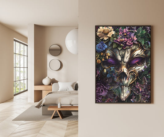 Nature's Haunting Elegance - Gothic Framed Matte Canvas Print
