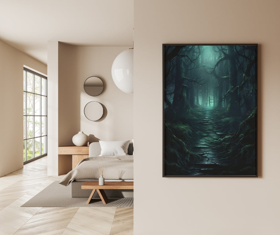 Blue Walkway - Framed Matte Canvas Print