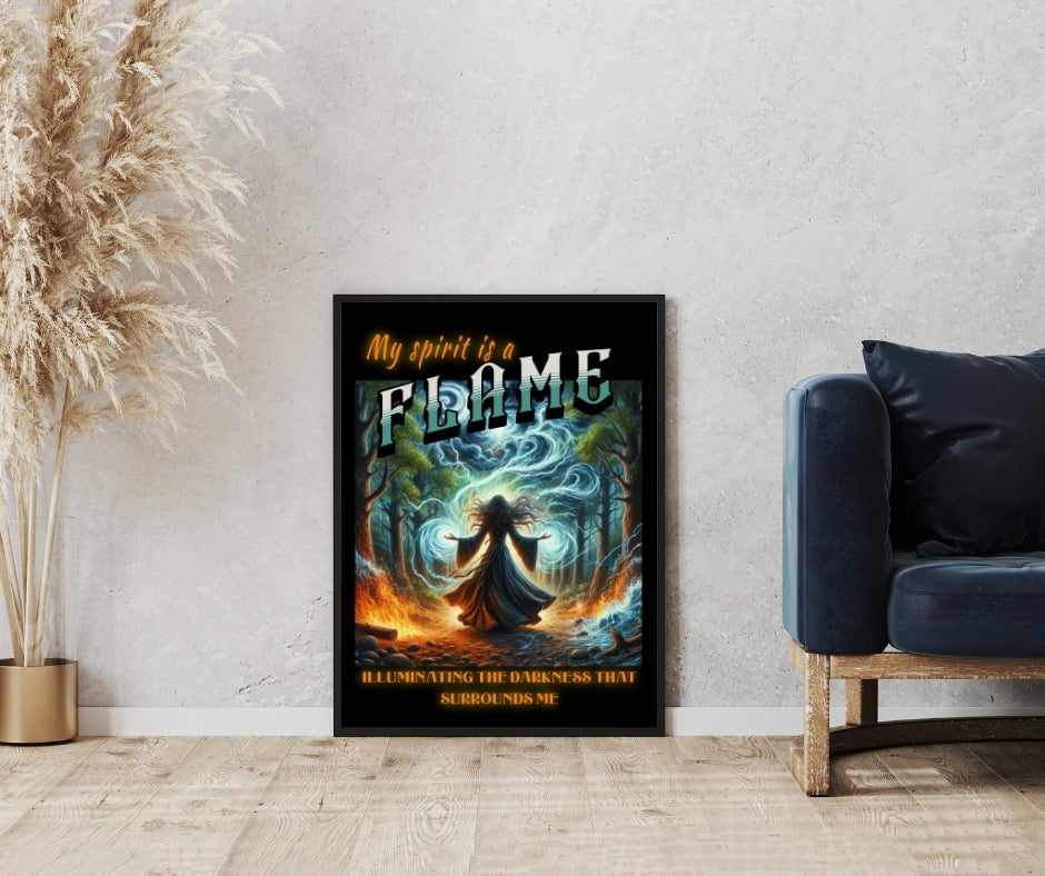 My Spirit is a Flame - Gothic Framed Matte Canvas Print