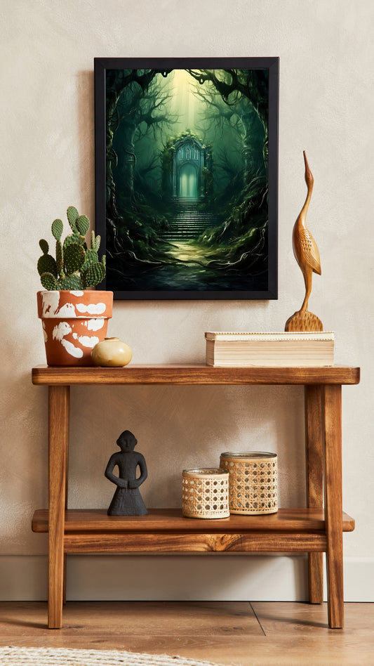 Woodland Arch - Framed Matte Canvas Wall Art Print