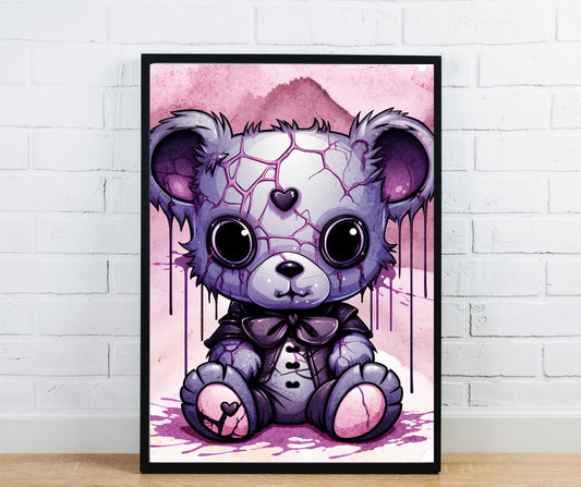 Veiled Innocence Teddy - Framed Matte Canvas Print