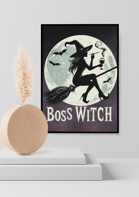 Boss Witch - Framed Matte Canvas Print