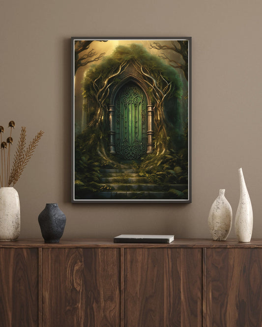 Golden Archway - Gothic Framed Matte Canvas Print