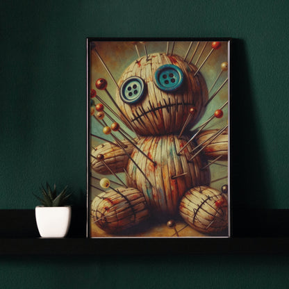 Button-Eyed Voodoo - Framed Matte Canvas Print
