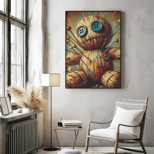 Button-Eyed Voodoo - Framed Matte Canvas Print