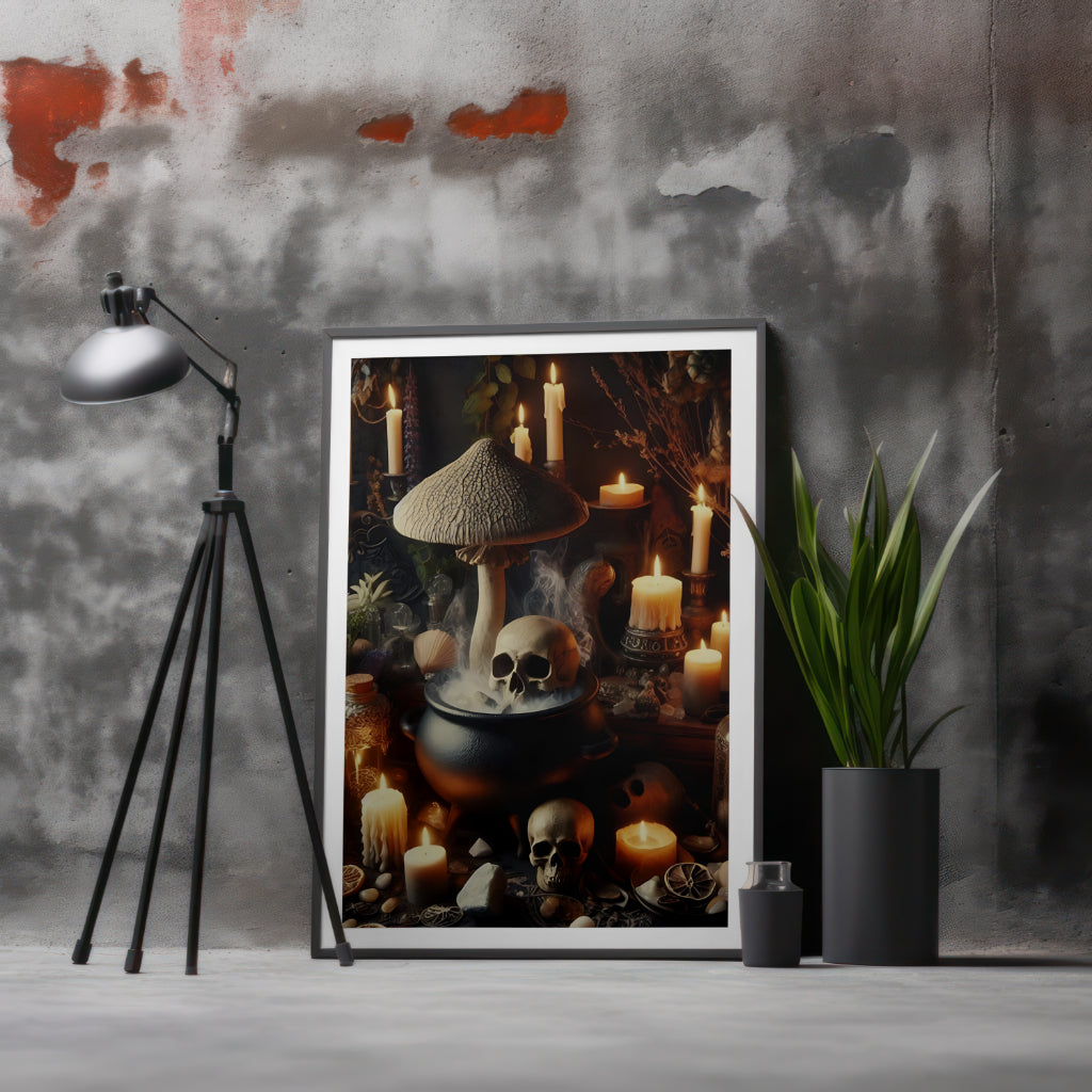 Witches Cauldron - Gothic Framed Matte Canvas Print