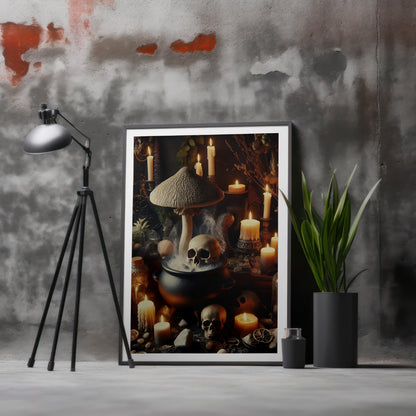 Witches Cauldron - Gothic Framed Matte Canvas Print