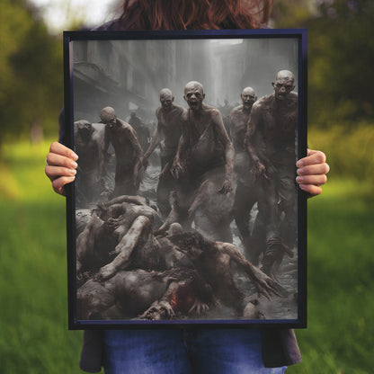 The Horde Approaches - Framed Matte Canvas Print