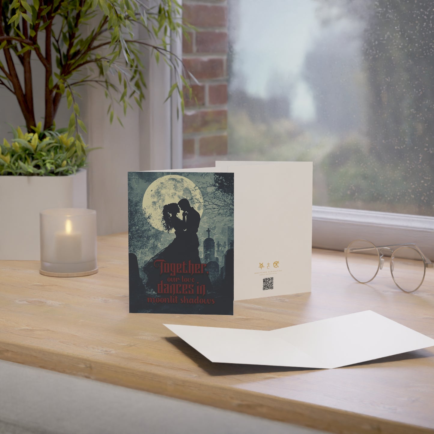 Moonlit Shadows - Alternative Greeting Card for Romantic Goths