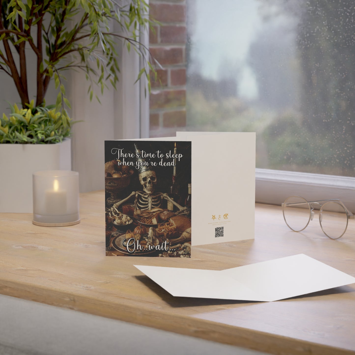Sleep When You're Dead - Alternative Greeting Card