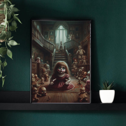 Haunted Playthings  - Framed Matte Canvas Print