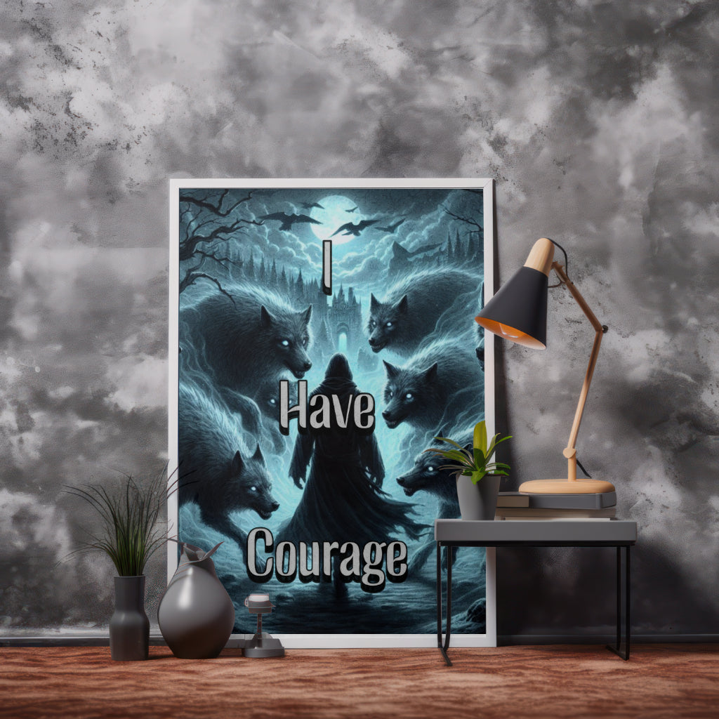 I Have Courage - Positive Affirmation Framed Matte Canvas Print