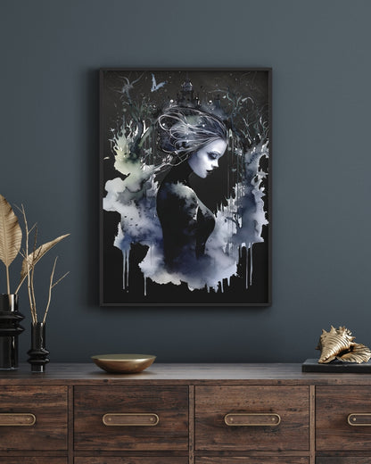 Veil of Shadows - Framed Matte Canvas Print