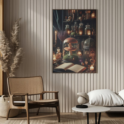 Wiccan Library - Gothic Framed Matte Canvas Print