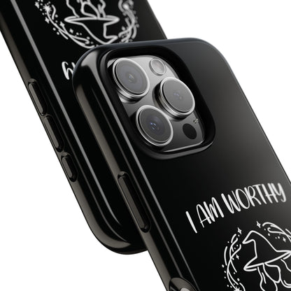 I Am Worthy - Tough Cases - Black - For Samsung, Pixel & iPhone