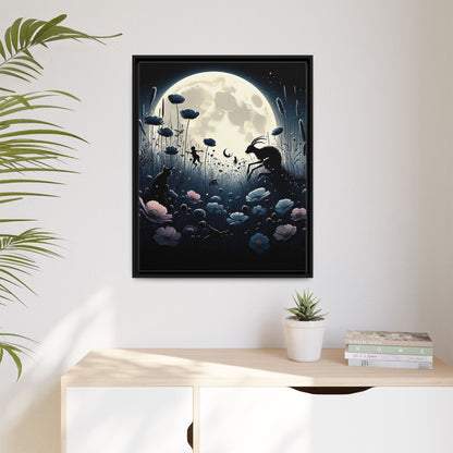 Moonlit Meadow - Gothic Framed Matte Canvas Print