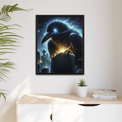Graveyard Sentinel - Framed Matte Canvas Art