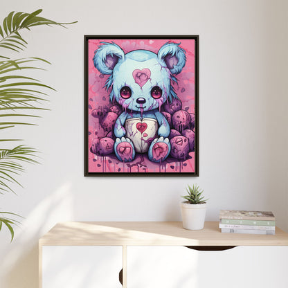 Sinister Teddy - Framed Matte Canvas Print