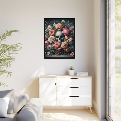 Bones & Blooms - Framed Matte Canvas Print