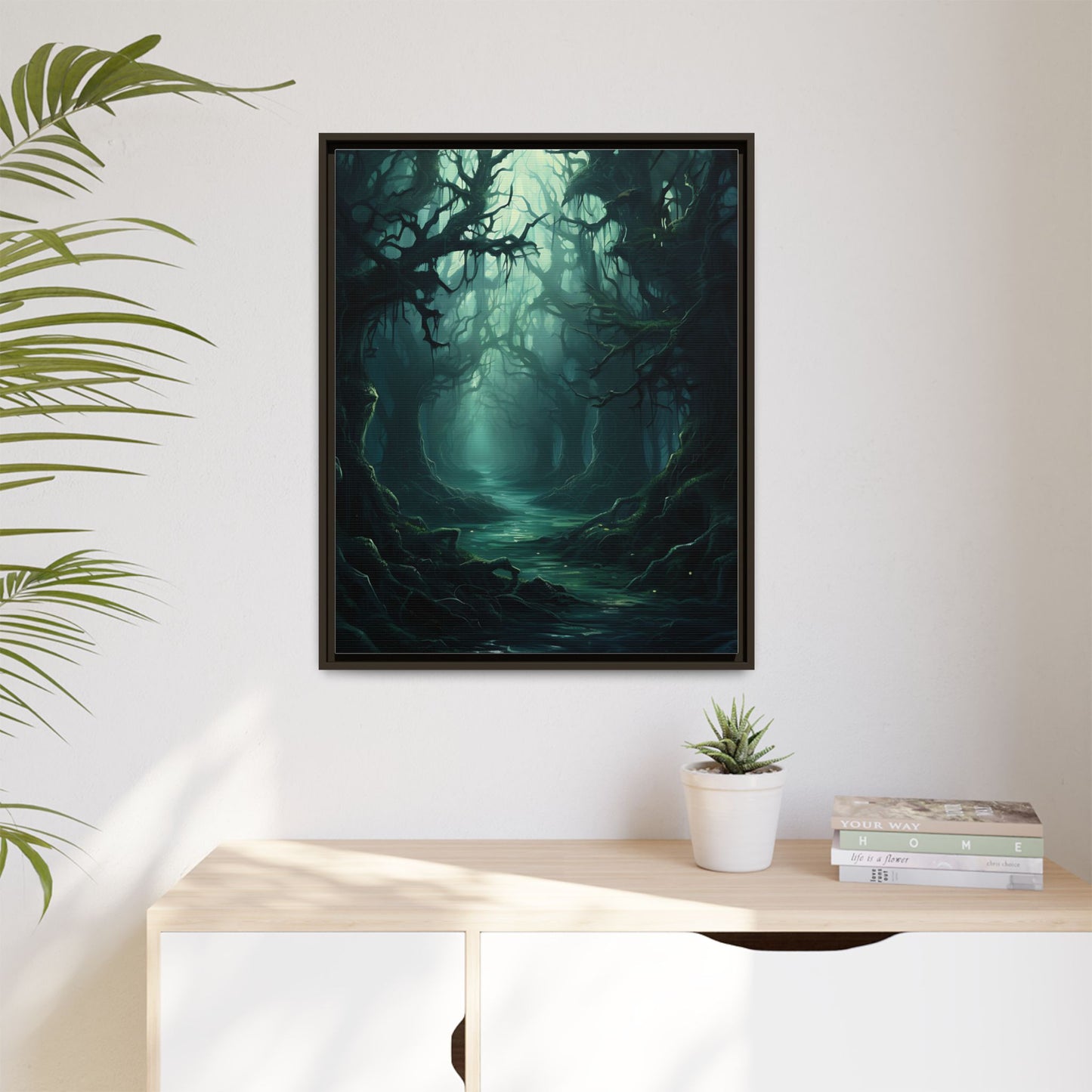 Wicked Blue Forest - Framed Matte Canvas Print