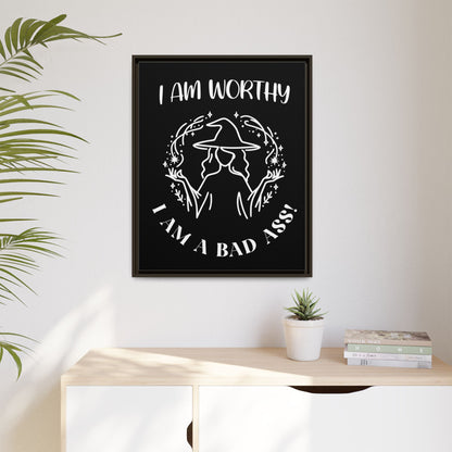 I am Worthy - Gothic Positive Affirmation Framed Matte Canvas Print