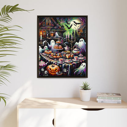 Haunted Tea Party - Gothic Framed Matte Canvas Print