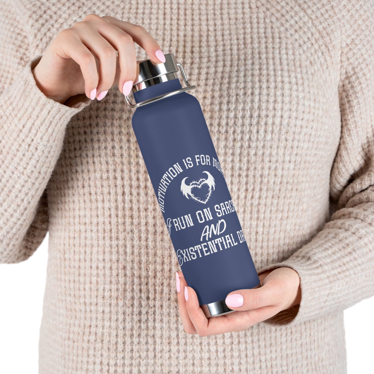 Fueled by Sarcasm - Copper Vacuum Insulated Bottle, 22oz