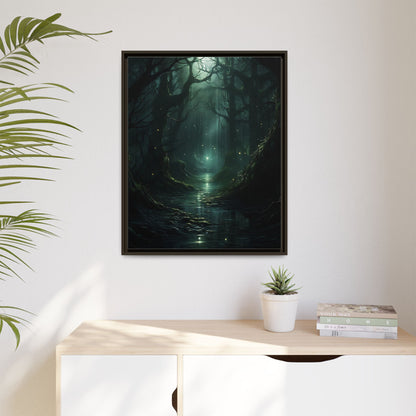 Forest River - Gothic Framed Matte Canvas Print