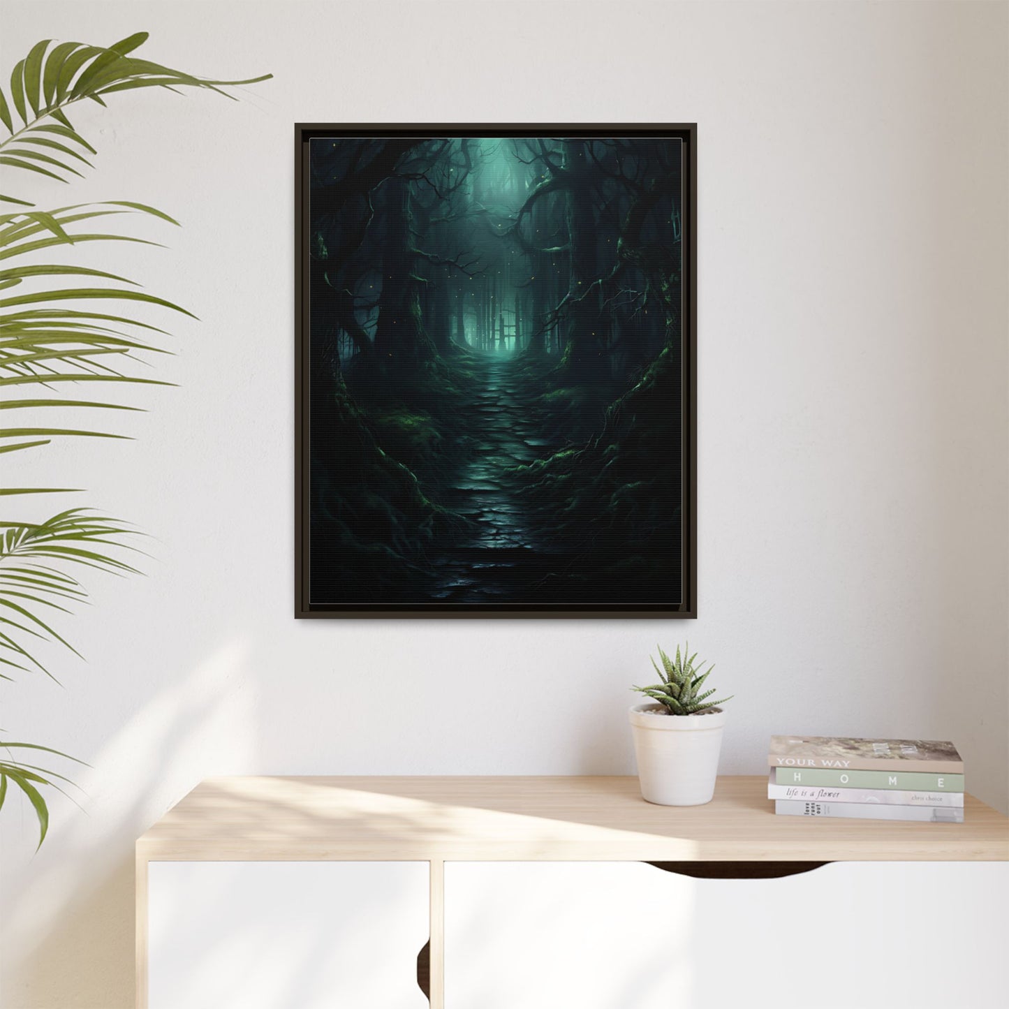 Blue Walkway - Framed Matte Canvas Print