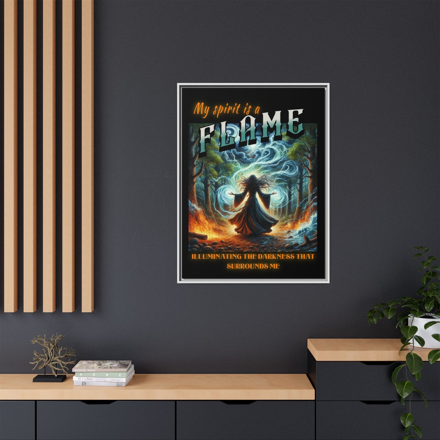 My Spirit is a Flame - Gothic Framed Matte Canvas Print