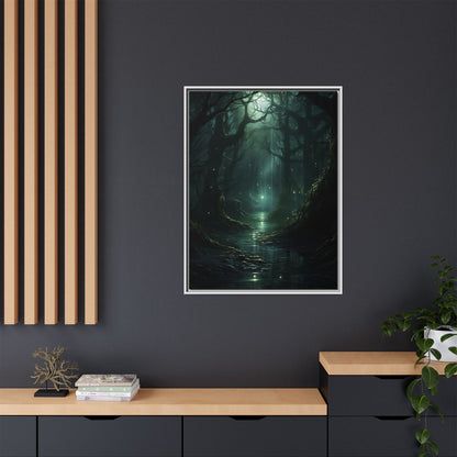 Forest River - Gothic Framed Matte Canvas Print