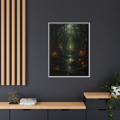 Golden River - Framed Matte Canvas Wall Art