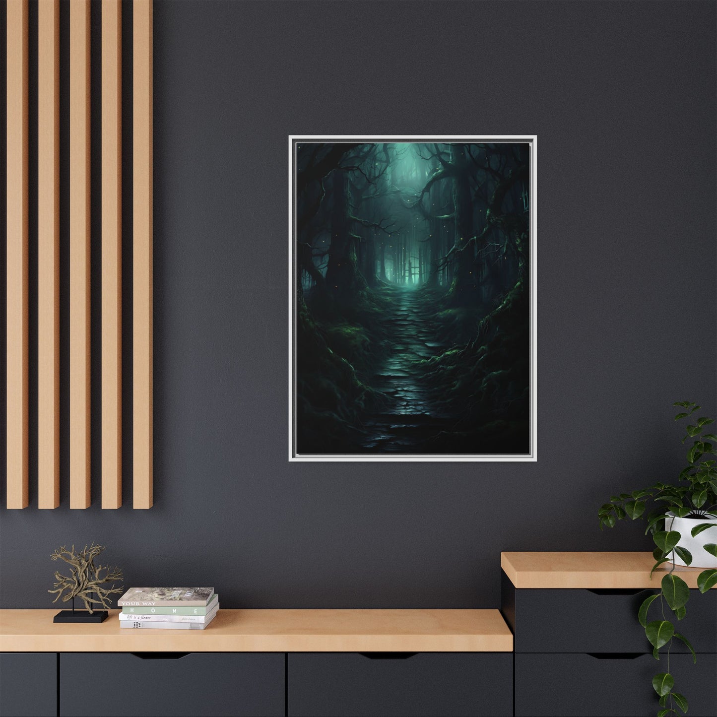 Blue Walkway - Framed Matte Canvas Print