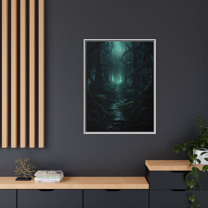 Blue Walkway - Framed Matte Canvas Print