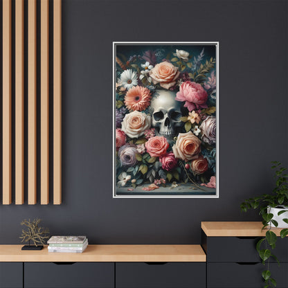 Bones & Blooms - Framed Matte Canvas Print