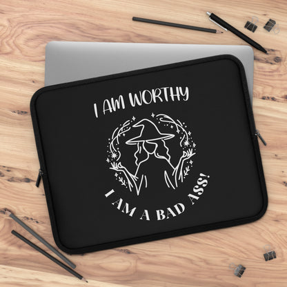 I Am Worthy - Black - Gothic Laptop Sleeve