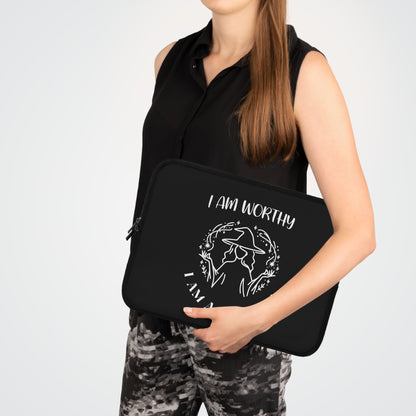 I Am Worthy - Black - Gothic Laptop Sleeve