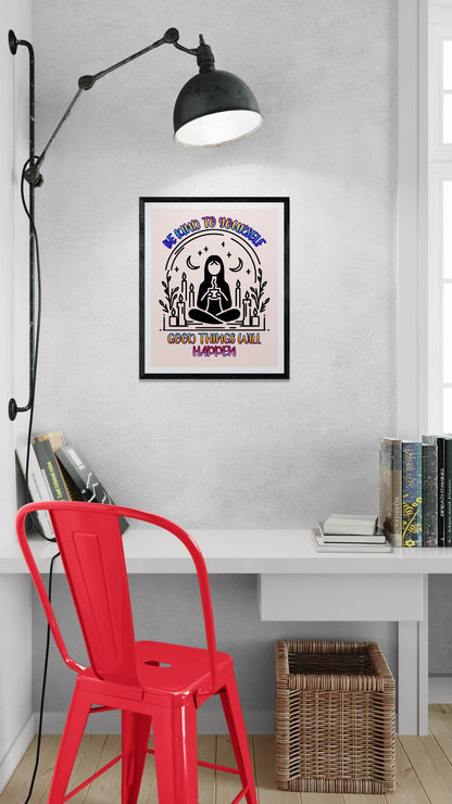 Be Kind - Framed Matte Canvas Print