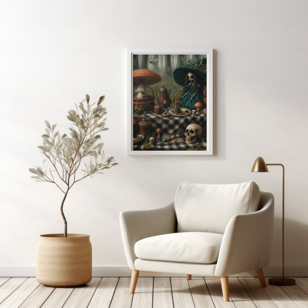 Forest Tea Party - Framed Matte Canvas Print