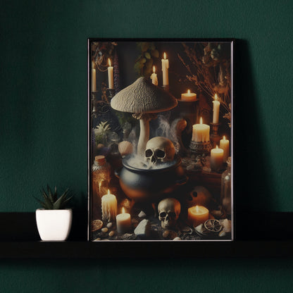 Witches Cauldron - Gothic Framed Matte Canvas Print