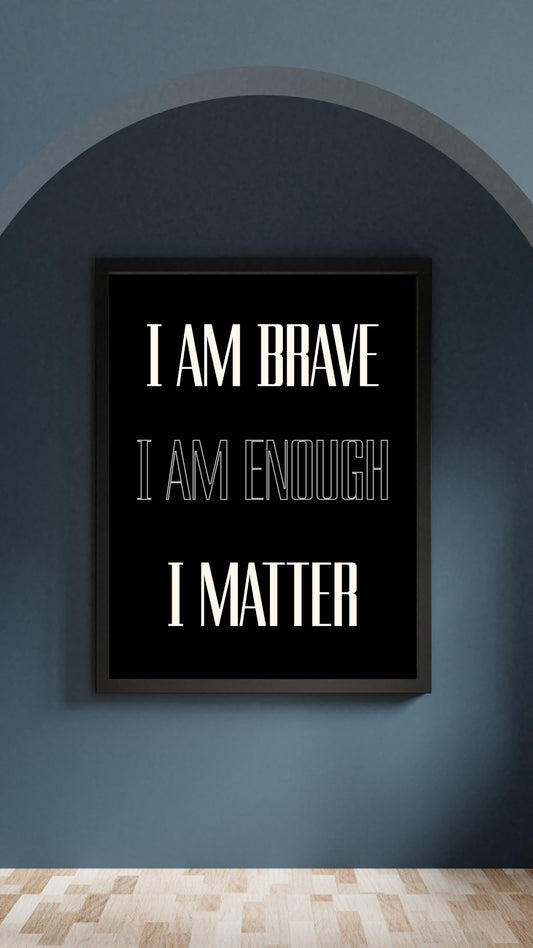 I Am Brave - Gothic Framed Matte Canvas Print