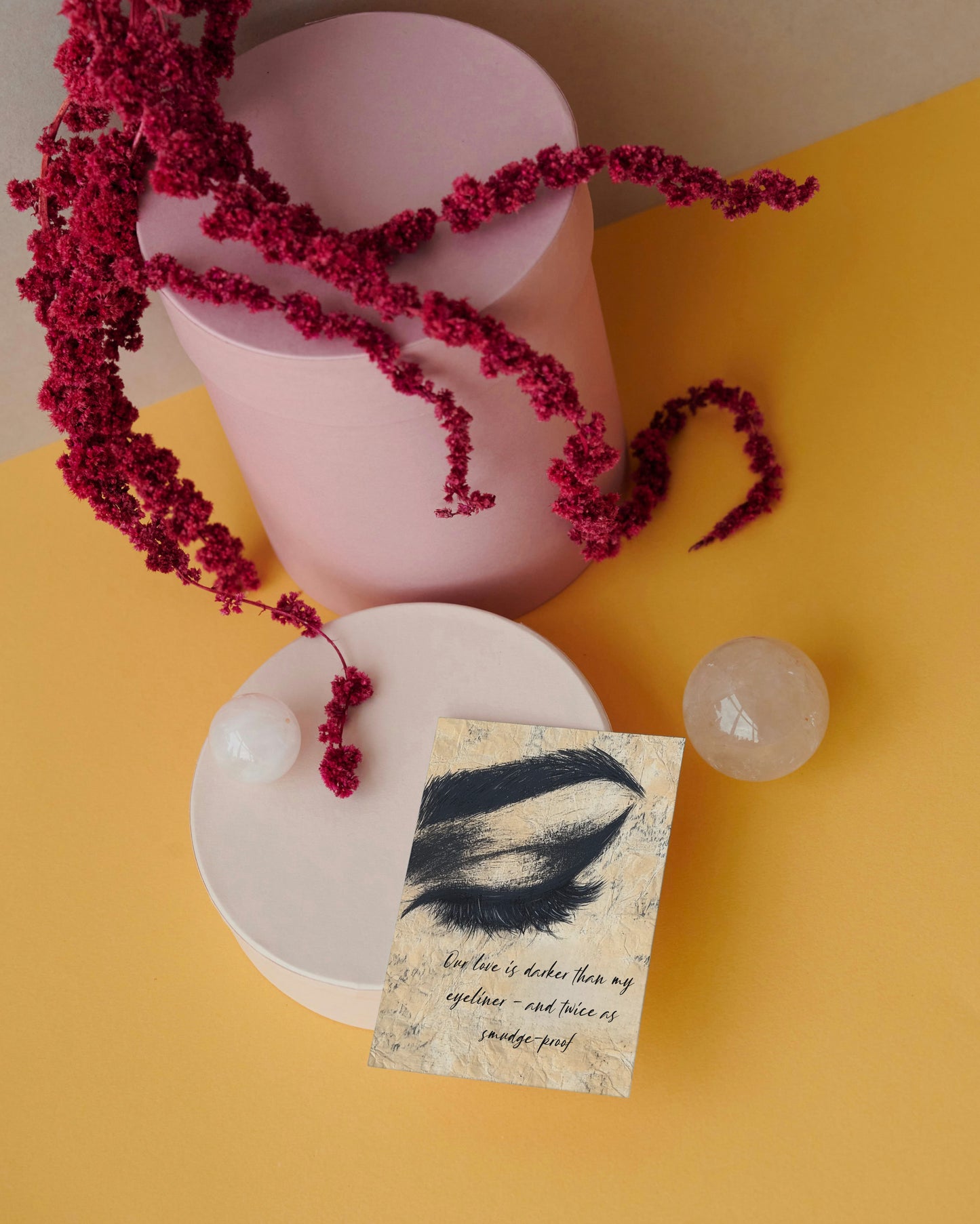 Smudgeproof Gothic Greeting Card - Alternative Greeting Card for Romantic Goths