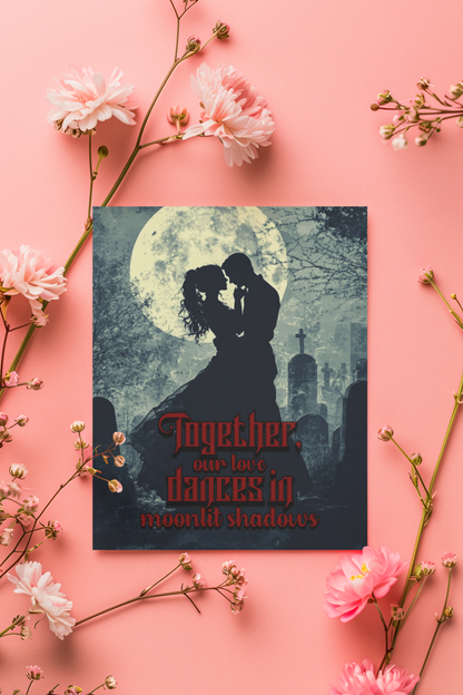 Moonlit Shadows - Alternative Greeting Card for Romantic Goths