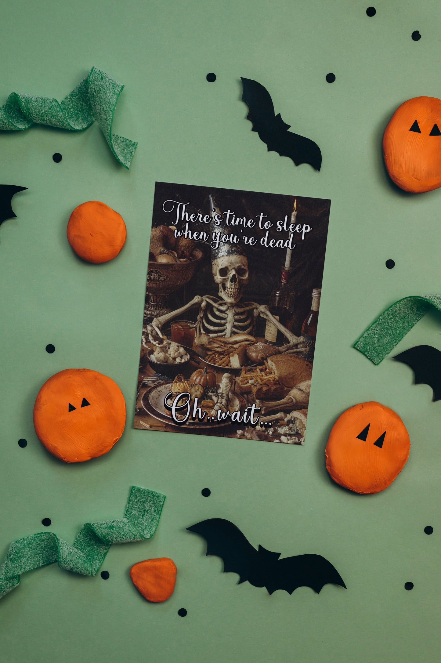 Sleep When You're Dead - Alternative Greeting Card