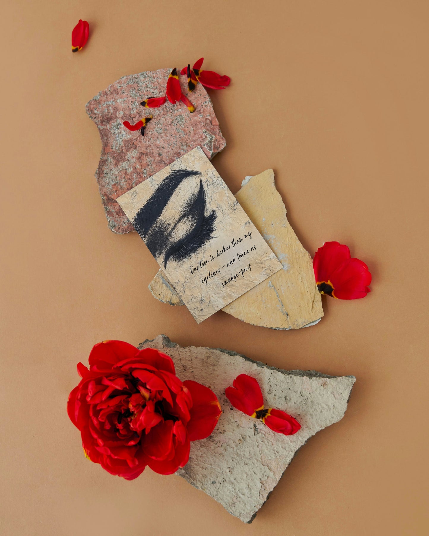 Smudgeproof Gothic Greeting Card - Alternative Greeting Card for Romantic Goths