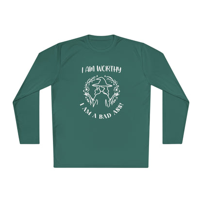 I Am Worthy - Unisex Lightweight Long Sleeve Tee - Positive Affirmation