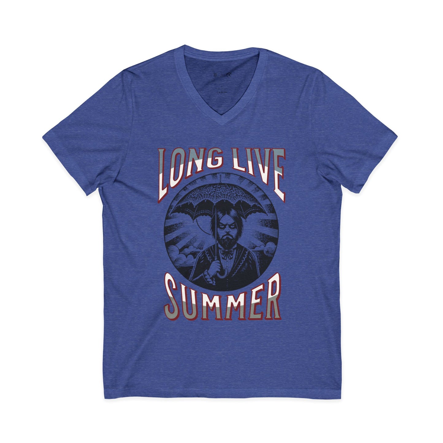 Unisex Jersey Short Sleeve V-Neck Tee - Long Live Summer