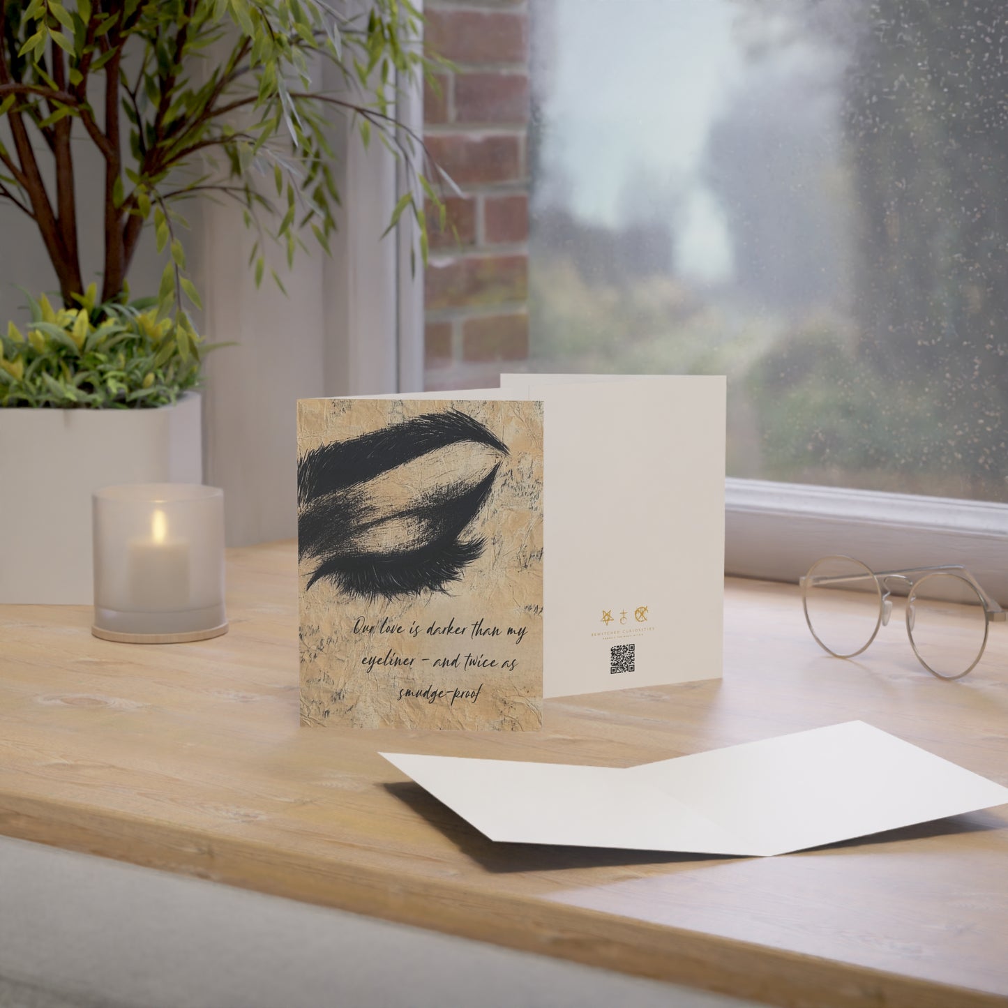 Smudgeproof Gothic Greeting Card - Alternative Greeting Card for Romantic Goths